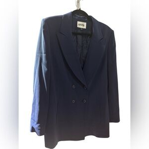 Kasper Double-Breasted Navy Blazer